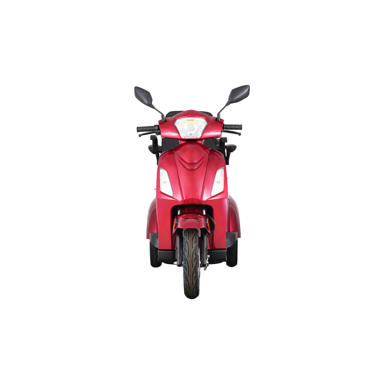 Vista-L1 EEC 3 wheel 2 seat electric scooter front view with dual seats and compact mobility design