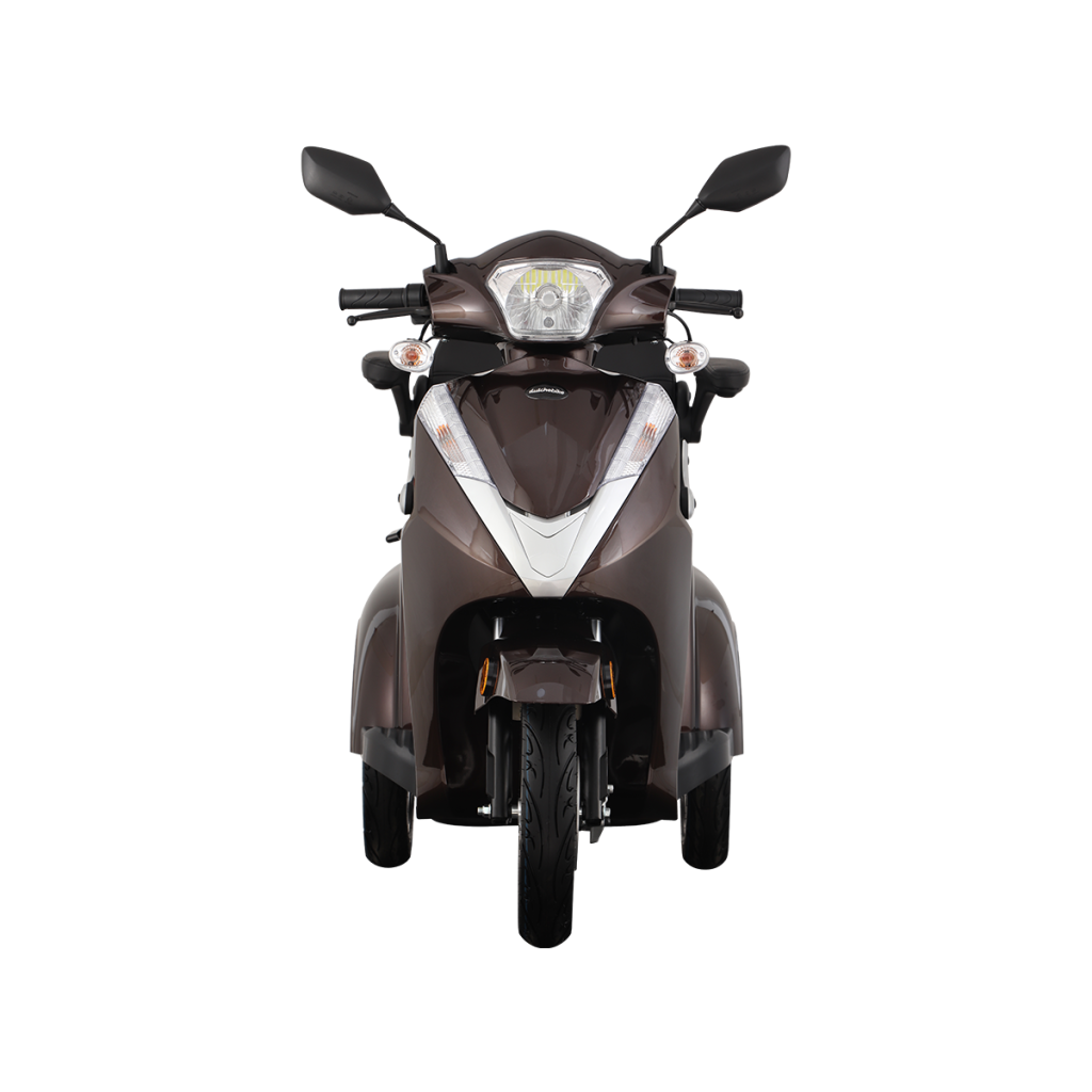 Vista-2 coffee 3 wheeled scooter front view
