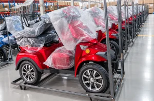 Fully assembled mobility scooter for CBU export and immediate mobility scooter sale.