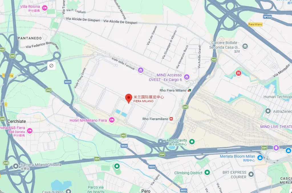 EICMA Milan Exhibition Travel Map